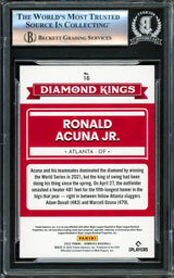 Ronald Acuna Jr. Autographed 2022 Donruss Diamond Kings Card #16 Atlanta Braves Beckett BAS #16175310