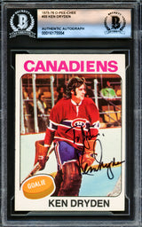 Ken Dryden Autographed 1975-76 O Pee Chee Card #35 Montreal Canadiens "To John" Beckett BAS #16175554