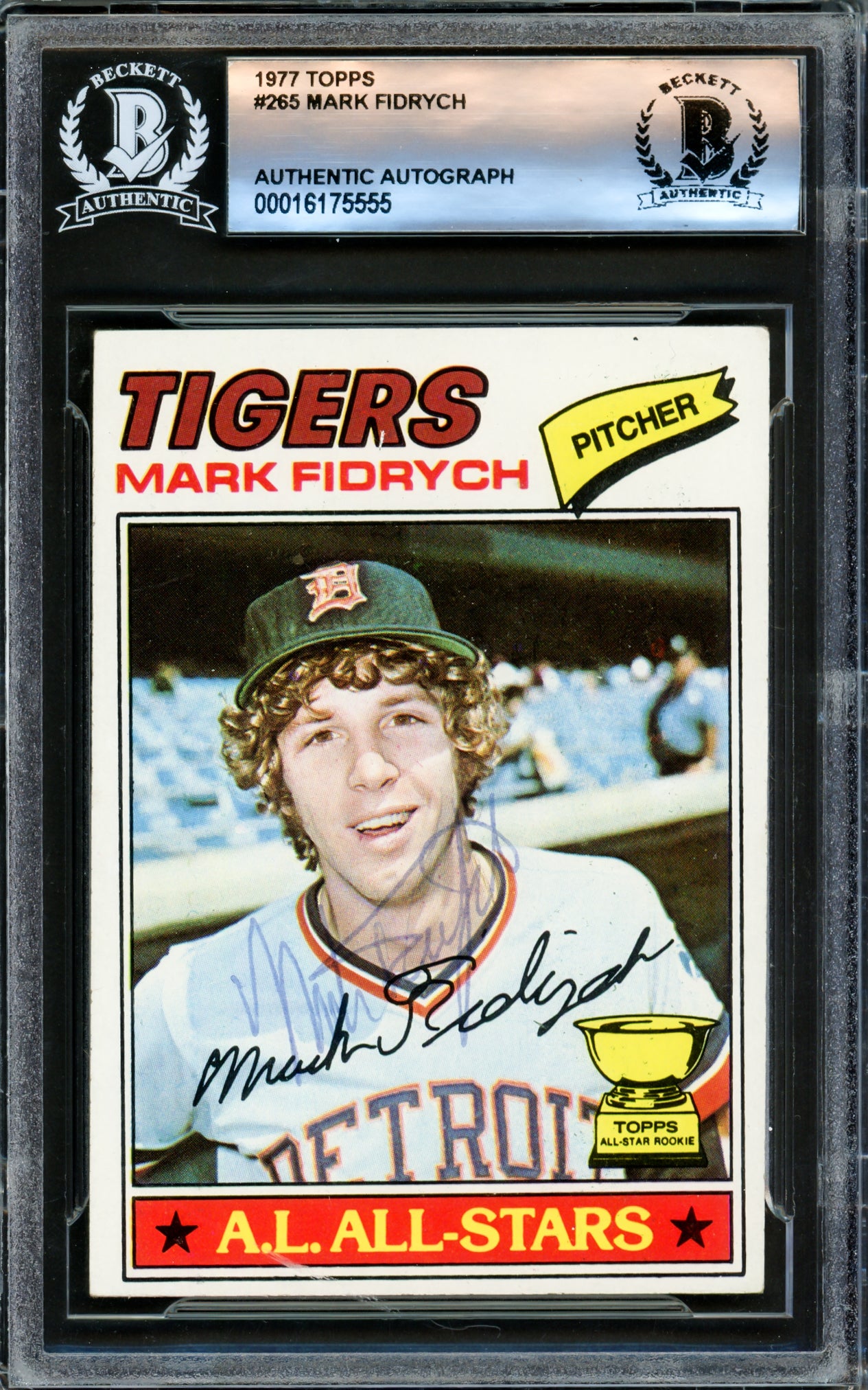 Mark "The Bird" Fidrych Autographed 1977 Topps Rookie Card #265 Detroit Tigers Beckett BAS #16175555