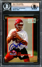 Joe Montana Autographed 1993 Pro Set Power Card #PM10 Kansas City Chiefs Beckett BAS #16176892