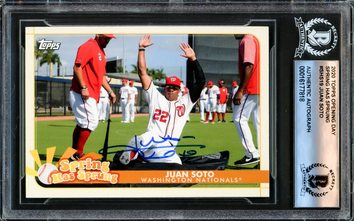 Juan Soto Autographed 2020 Topps Opening Day Spring Has Sprung Card #SHS-19 New York Yankees Beckett BAS #16177818