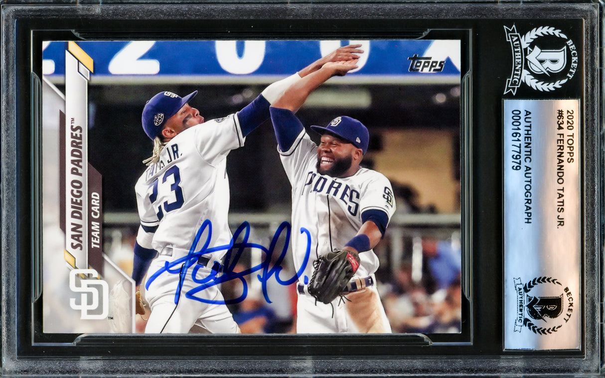 Fernando Tatis Jr. Autographed 2020 Topps Card #634 San Diego Padres Beckett BAS #16177979