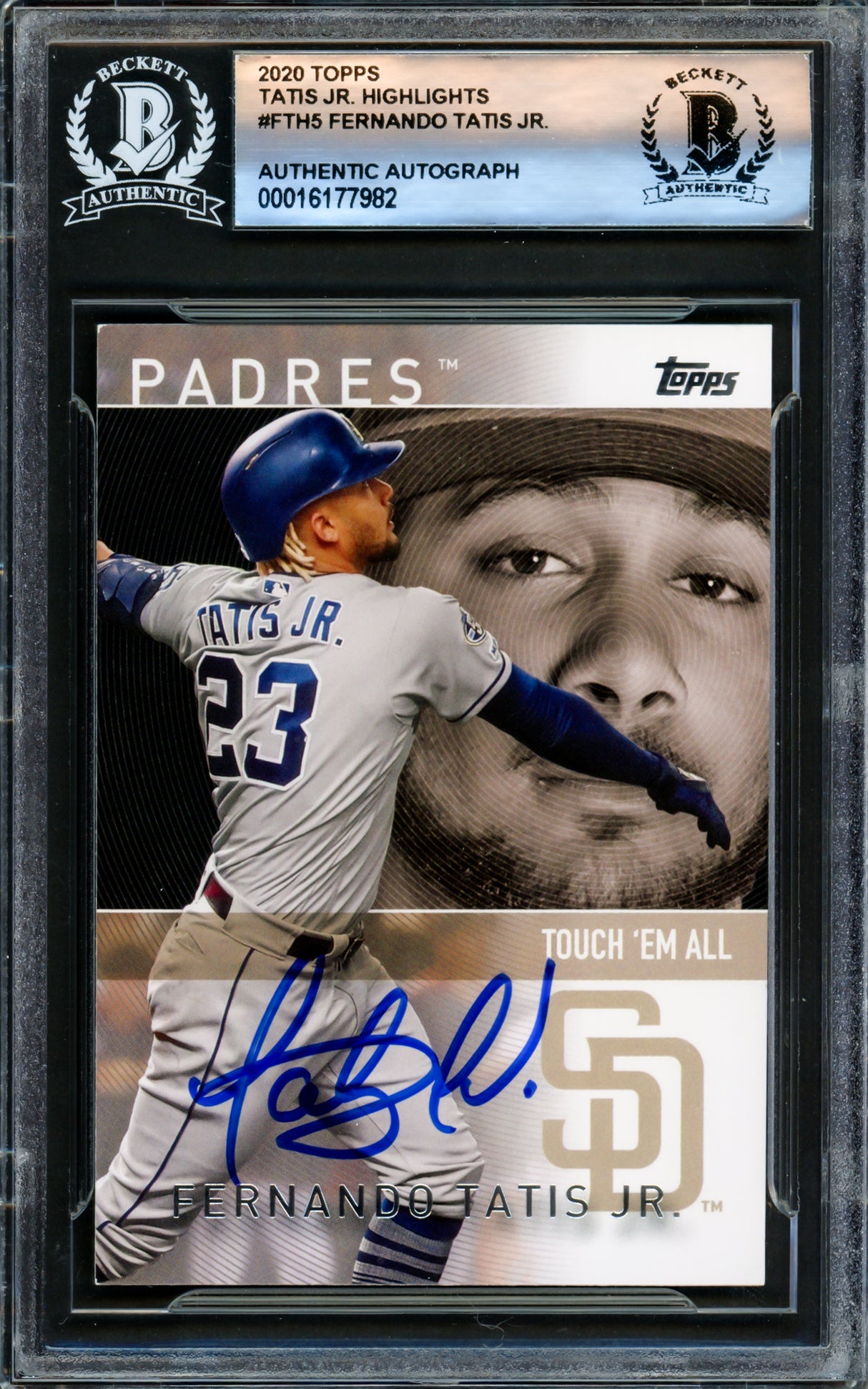 Fernando Tatis Jr. Autographed 2020 Topps Highlights Card #FTH-5 San Diego Padres Beckett BAS #16177982