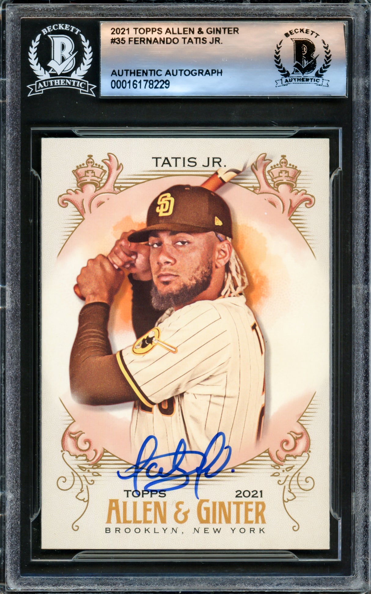 Fernando Tatis Jr. Autographed 2021 Topps Allen & Ginter Card #35 San Diego Padres Beckett BAS #16178229