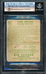 Luke Appling Autographed 1934 Goudey Rookie Card #27 Chicago White Sox Beckett BAS #16340019