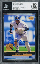 Tony Gwynn Autographed 2000 Upper Deck Card #216 San Diego Padres Beckett BAS #12503466