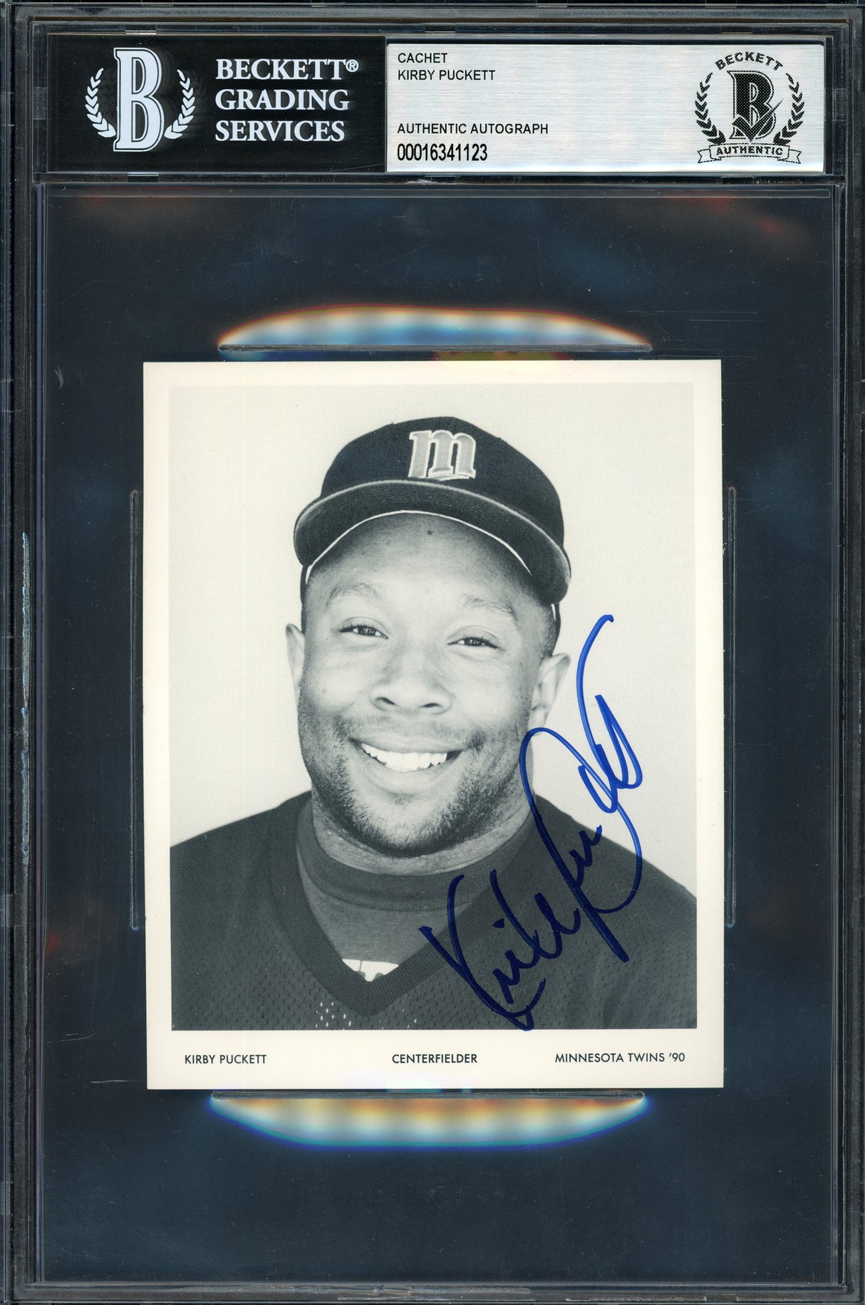 Kirby Puckett Autographed 4x5 Photo Minnesota Twins Beckett BAS #16341123