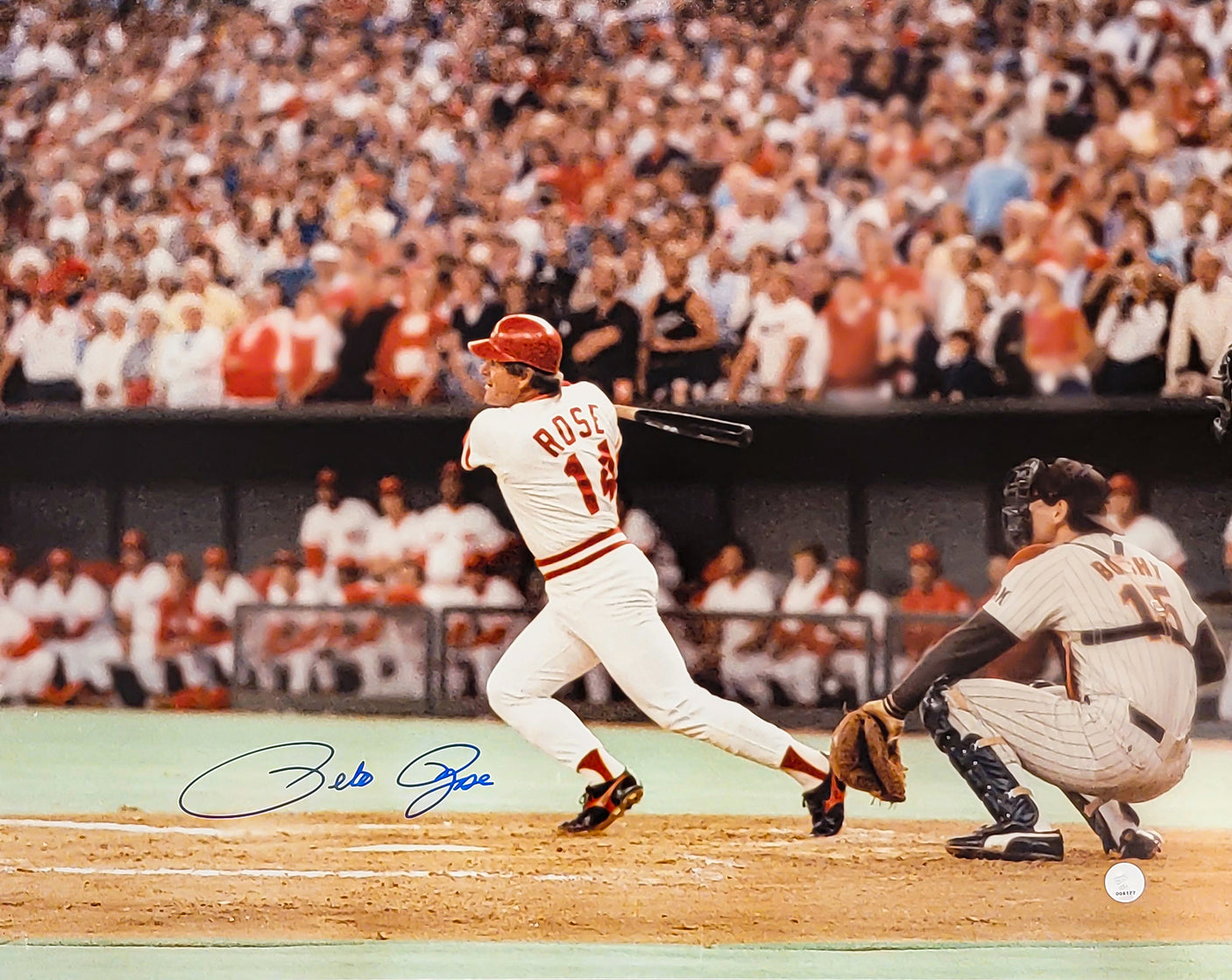 Pete Rose Autographed 16x20 Photo Cincinnati Reds PR Holo Stock #211003