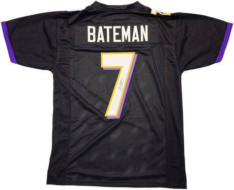 Baltimore Ravens Rashod Bateman Autographed Black Jersey Beckett BAS Witness Stock #238349