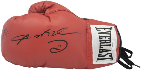 Sugar Ray Leonard & Thomas "Hitman" Hearns Autographed Red Everlast Boxing Glove LH JSA Stock #238354