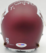 John David Crow & Johnny Manziel Autographed Texas A&M Aggies Maroon Authentic Mini Helmet "57 Heisman" #198/240 PSA/DNA #U30470