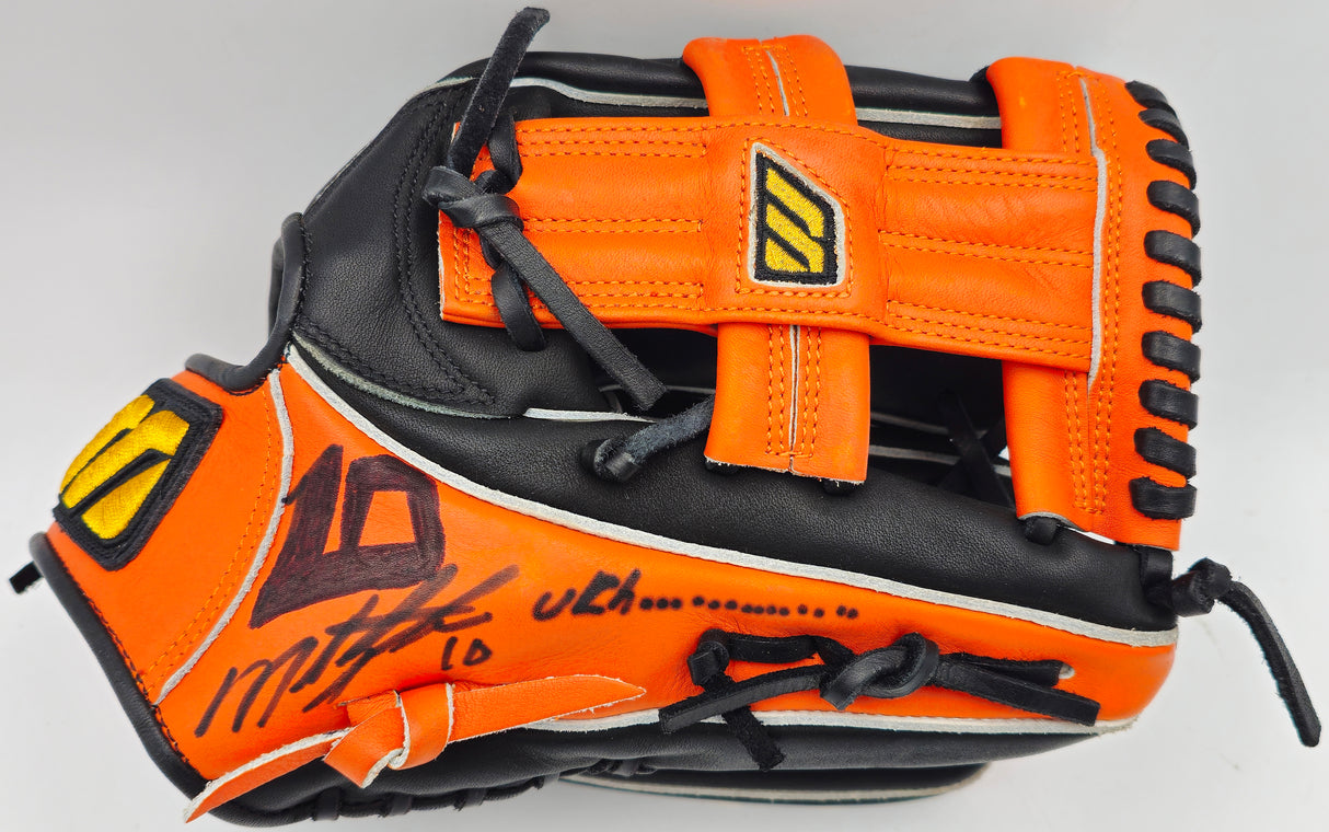 Miguel Tejada Autographed Game Used Mizuno Fielding Glove Oakland A's & Baltimore Orioles Beckett BAS QR #BL65389