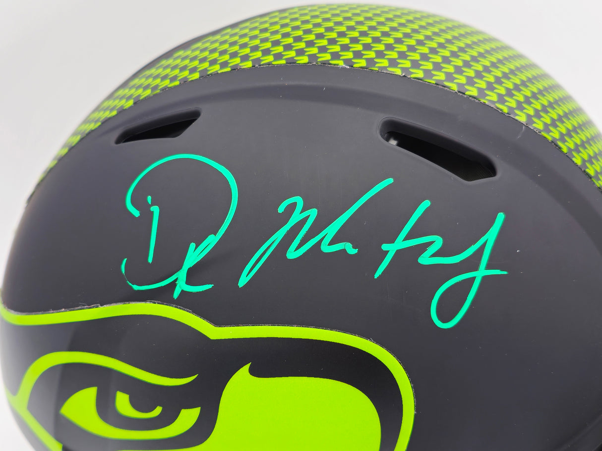 D.K. DK Metcalf Autographed Seattle Seahawks Eclipse Black Full Size Authentic Helmet Fanatics Holo #B53691