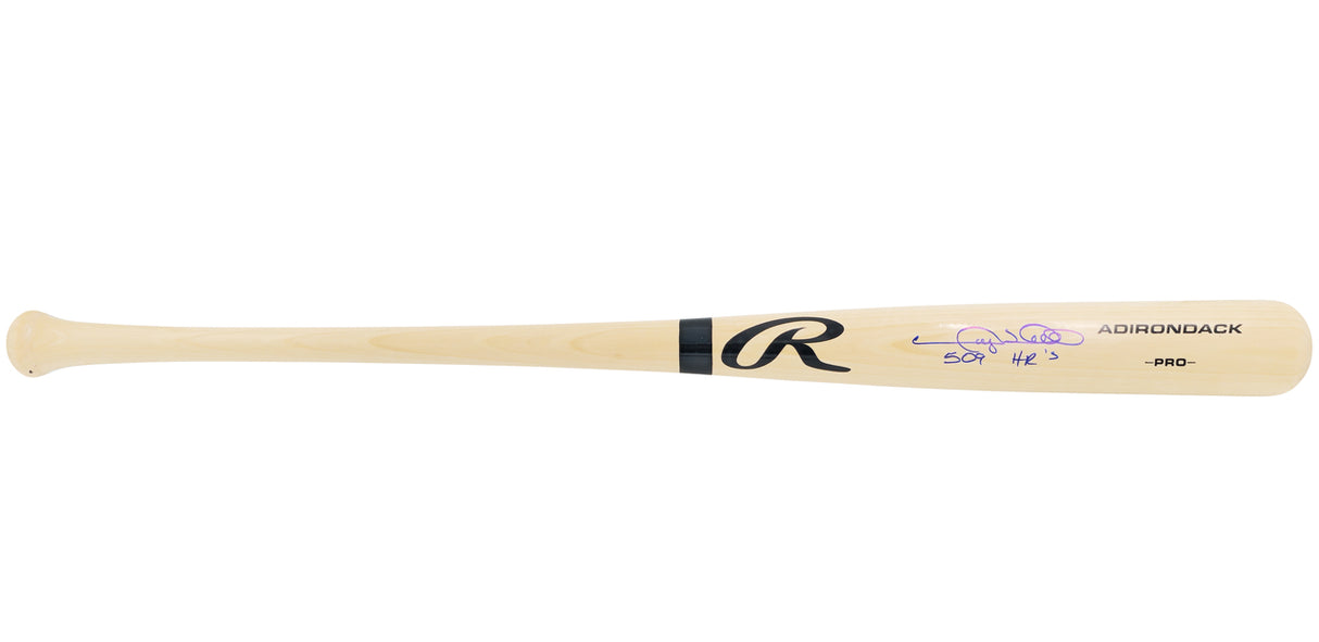 Gary Sheffield Autographed Blonde Rawlings Adirondack Pro Baseball Bat New York Yankees "509 HR" Beckett BAS Witness Stock #224698