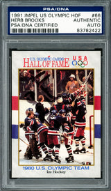 Herb Brooks Autographed 1991 Impel Card #66 1980 Team USA Olympic Hockey PSA/DNA #83782422