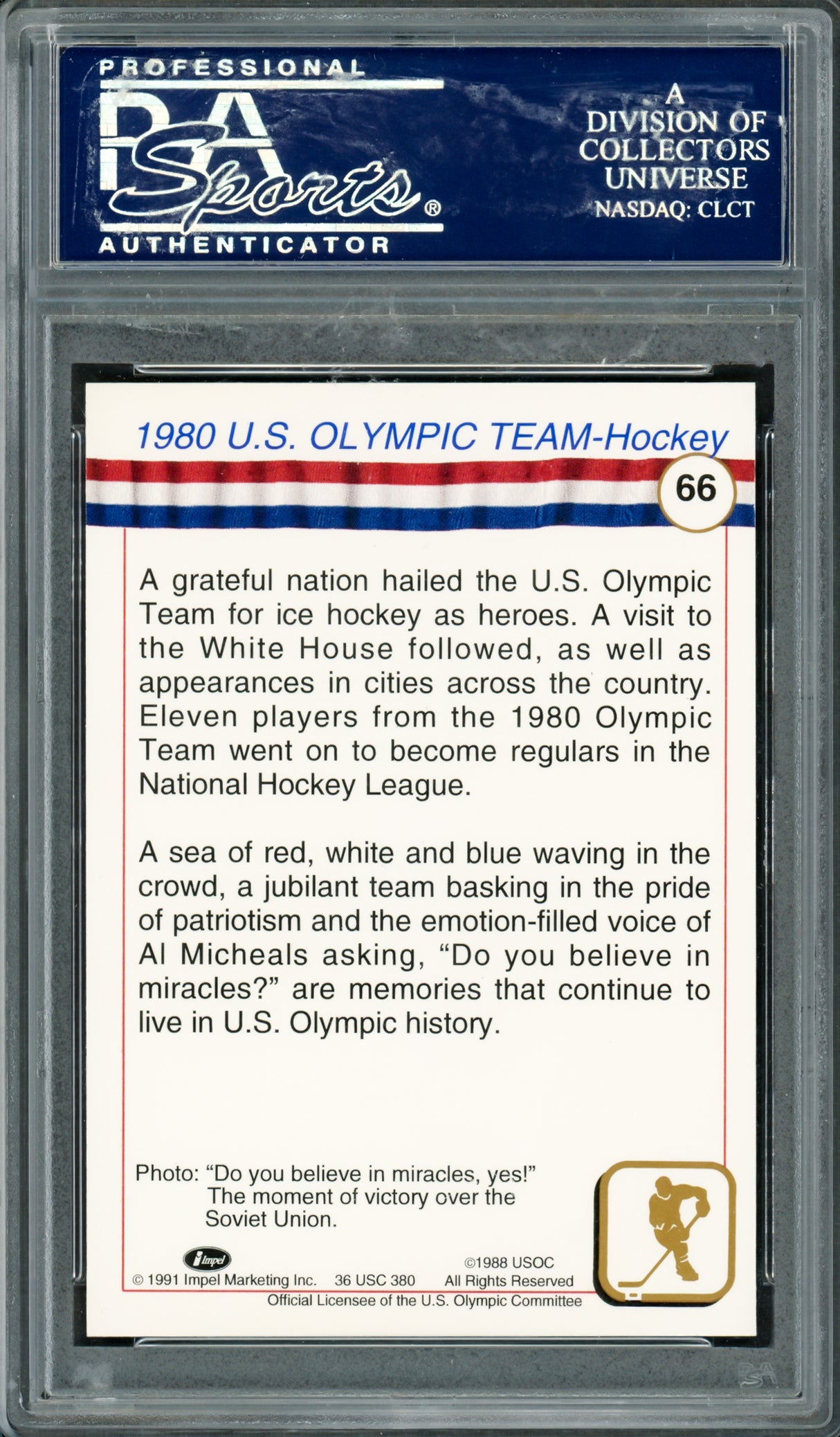 Herb Brooks Autographed 1991 Impel Card #66 1980 Team USA Olympic Hockey PSA/DNA #83782422