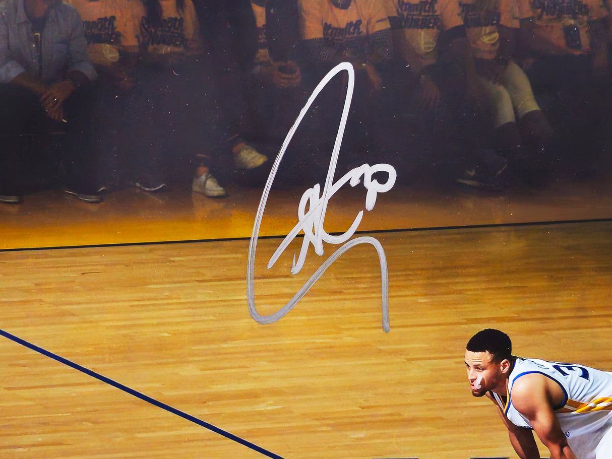 Stephen Curry Autographed Framed 16x20 Photo Golden State Warriors "I Can Do All Things" Beckett BAS Stock #238541