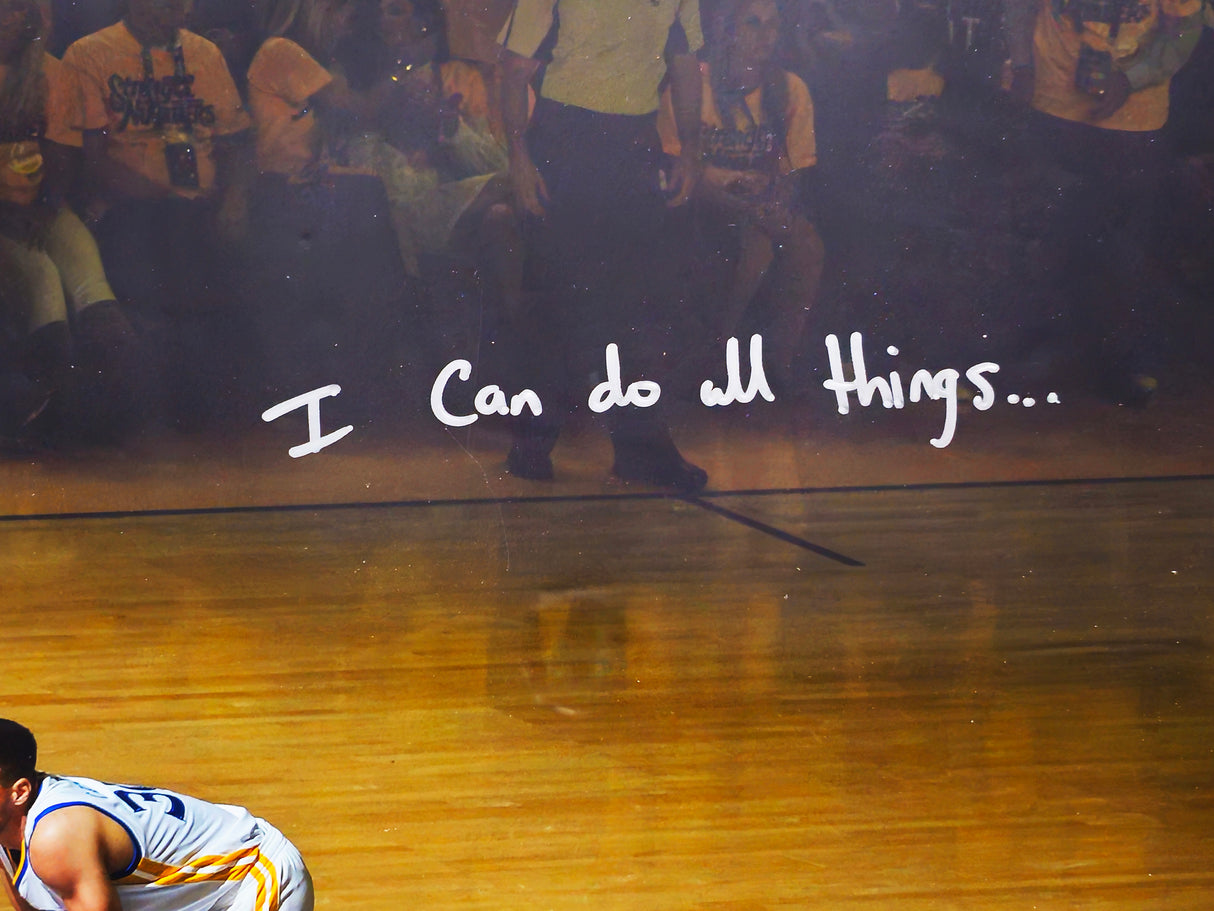 Stephen Curry Autographed Framed 16x20 Photo Golden State Warriors "I Can Do All Things" Beckett BAS Stock #238541