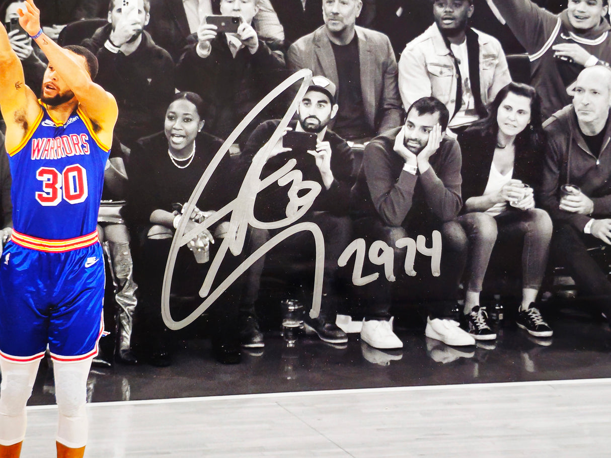 Stephen Curry Autographed Framed 16x20 Photo Golden State Warriors "2974" JSA Stock #238542