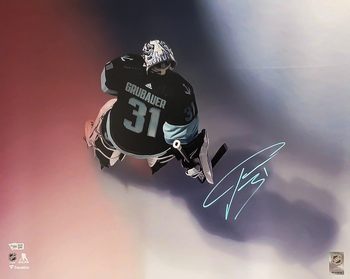 Philipp Grubauer Autographed 16x20 Photo Seattle Kraken Fanatics Holo Stock #211736