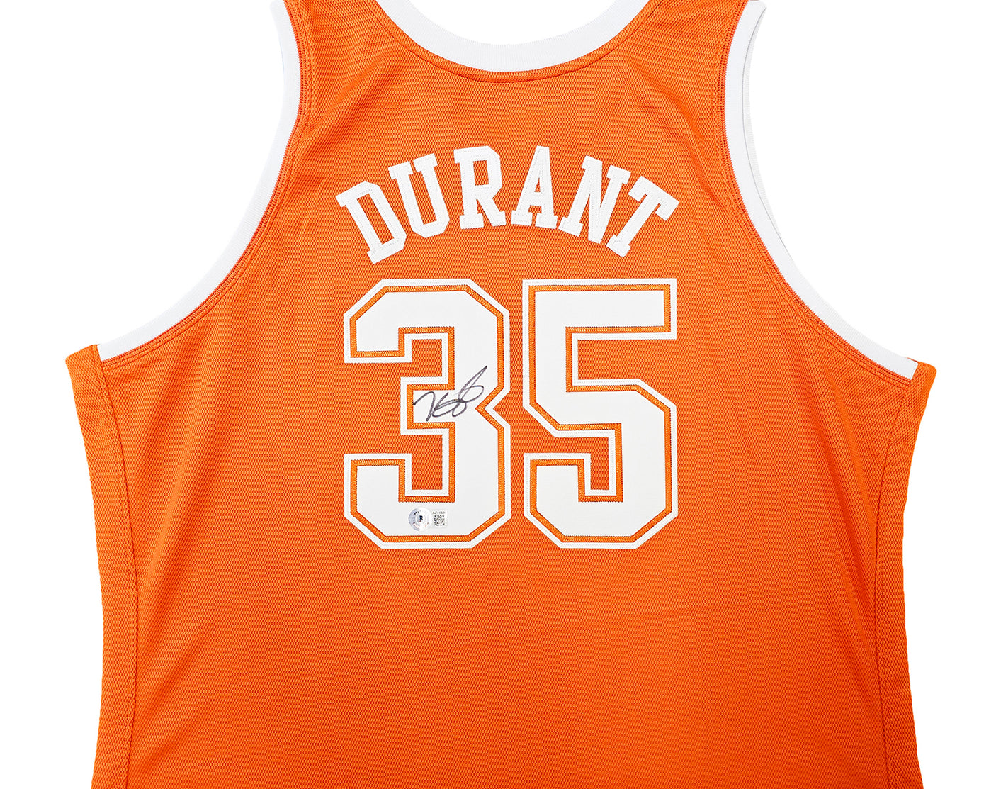 Texas Longhorns Kevin Durant Autographed Orange Authentic Mitchell & Ness College Vault 2006-07 Jersey Size 44 Beckett BAS QR Stock #212181