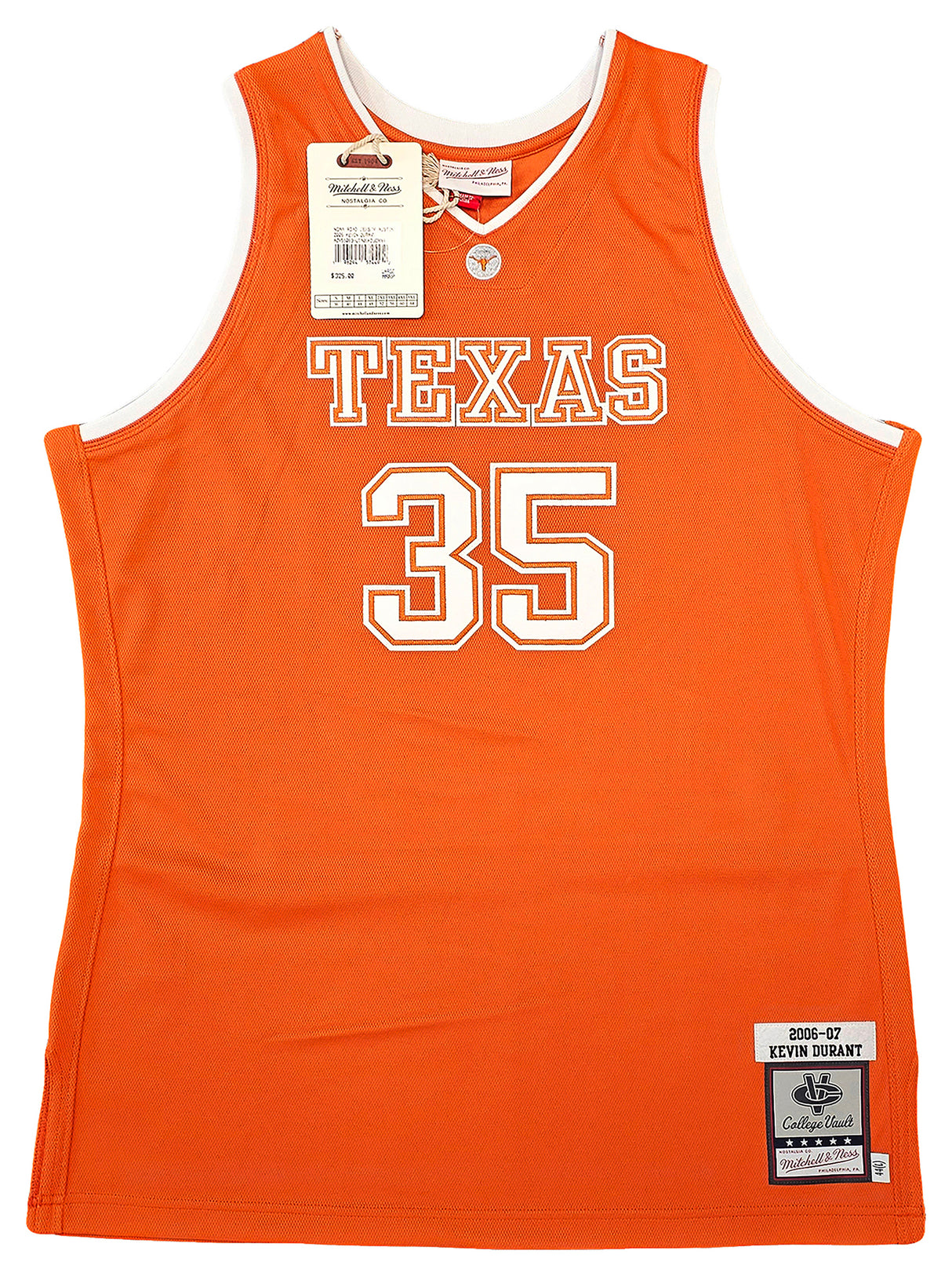 Texas Longhorns Kevin Durant Autographed Orange Authentic Mitchell & Ness College Vault 2006-07 Jersey Size 44 Beckett BAS QR Stock #212181