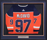 Edmonton Oilers Connor McDavid Autographed Framed Orange Adidas Authentic Jersey JSA #YY76200