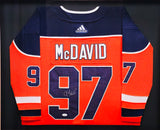 Edmonton Oilers Connor McDavid Autographed Framed Orange Adidas Authentic Jersey JSA #YY76200