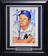 Mickey Mantle Autographed Framed 14x20 1952 Bowman Lithograph Photo New York Yankees Auto Grade Gem Mint 10 #40/450 Beckett BAS #AC83001