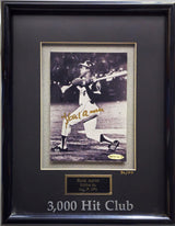 Hank Aaron Autographed Framed Gold 3000th Hit Club 5x7 Photo Atlanta Braves #36/50 UDA Holo #BAF83970