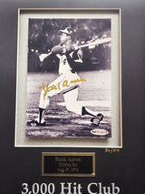 Hank Aaron Autographed Framed Gold 3000th Hit Club 5x7 Photo Atlanta Braves #36/50 UDA Holo #BAF83970