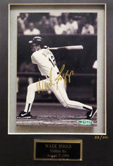 Wade Boggs Autographed Framed Gold 3000th Hit Club 5x7 Photo Boston Red Sox #33/50 UDA Holo #BAF86159