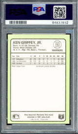 Ken Griffey Jr. Autographed 1989 Donruss Rookie Card #192 Seattle Mariners PSA 8 Auto Grade Gem Mint 10 PSA/DNA #64837892