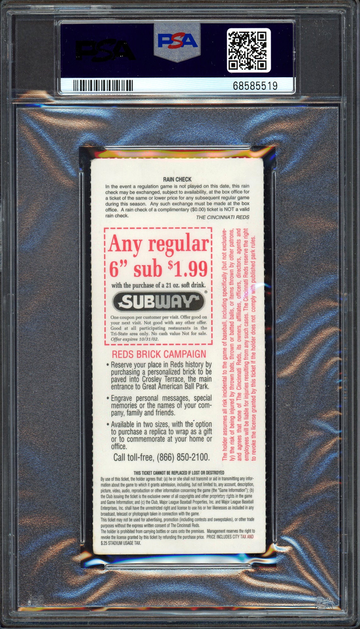 Ken Griffey Jr. Autographed June 18th, 2002 Ticket Stub Seattle Mariners Auto Grade Gem Mint 10 "2000th Hit" Hit 2000th Hit PSA/DNA #68585519