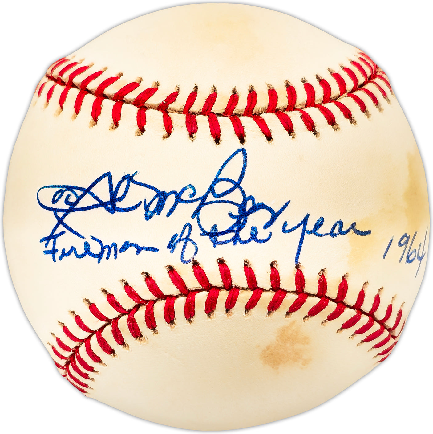 Al McBean Autographed Official NL Baseball Pittsburgh Pirates "Fireman of the Year 1964" Beckett BAS QR #BL93610