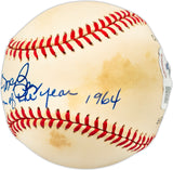 Al McBean Autographed Official NL Baseball Pittsburgh Pirates "Fireman of the Year 1964" Beckett BAS QR #BL93610