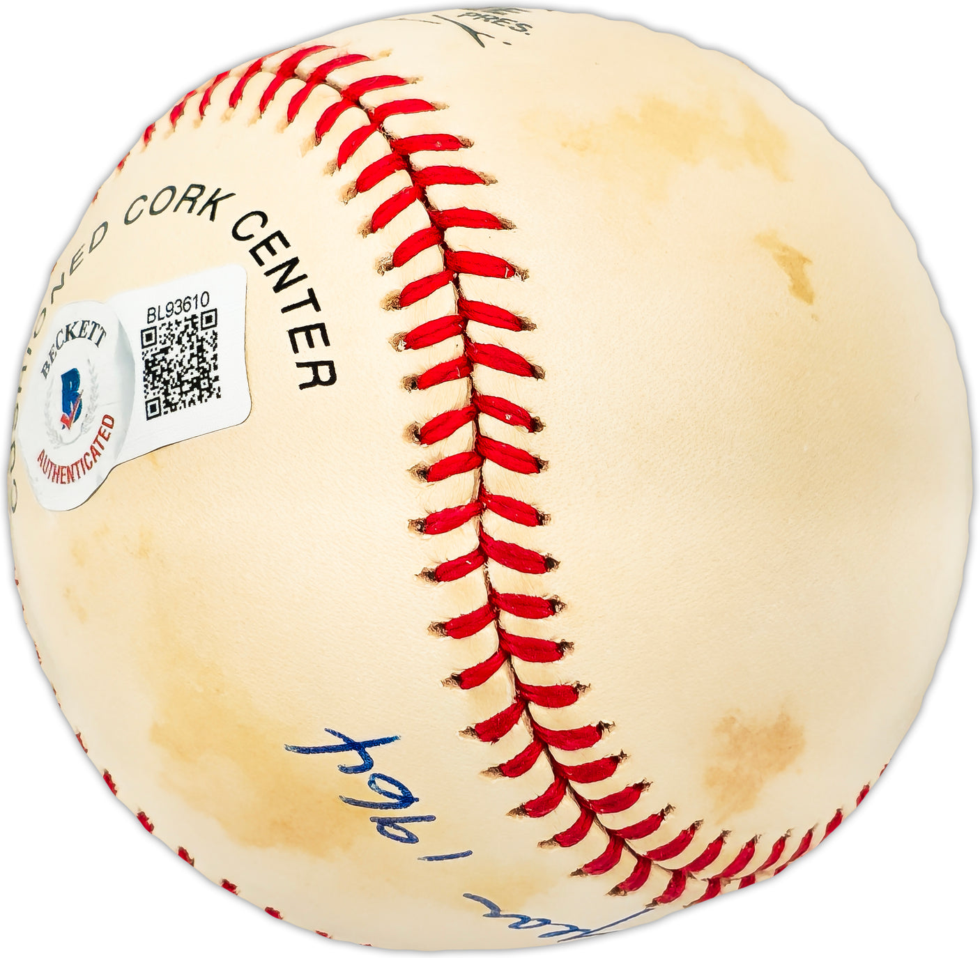 Al McBean Autographed Official NL Baseball Pittsburgh Pirates "Fireman of the Year 1964" Beckett BAS QR #BL93610