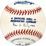 Tom Carroll Autographed Official AL Baseball New York Yankees "NY Yankees 1955, 56, 59" (Smudged) Beckett BAS QR #BL93629