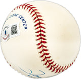 Tom Carroll Autographed Official AL Baseball New York Yankees "NY Yankees 1955, 56, 59" (Smudged) Beckett BAS QR #BL93629