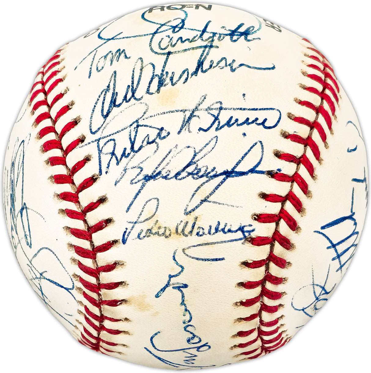 1994 Los Angeles Dodgers Team Autographed Official NL Baseball With 25 Signatures Including Pedro Martinez & Mike Piazza Beckett BAS #AC98342