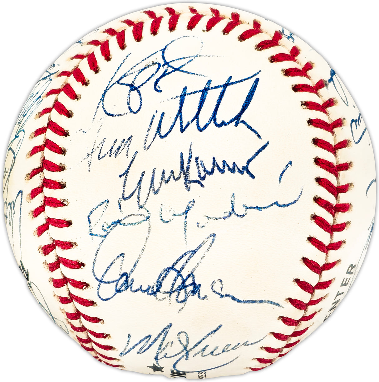 1994 Los Angeles Dodgers Team Autographed Official NL Baseball With 25 Signatures Including Pedro Martinez & Mike Piazza Beckett BAS #AC98342