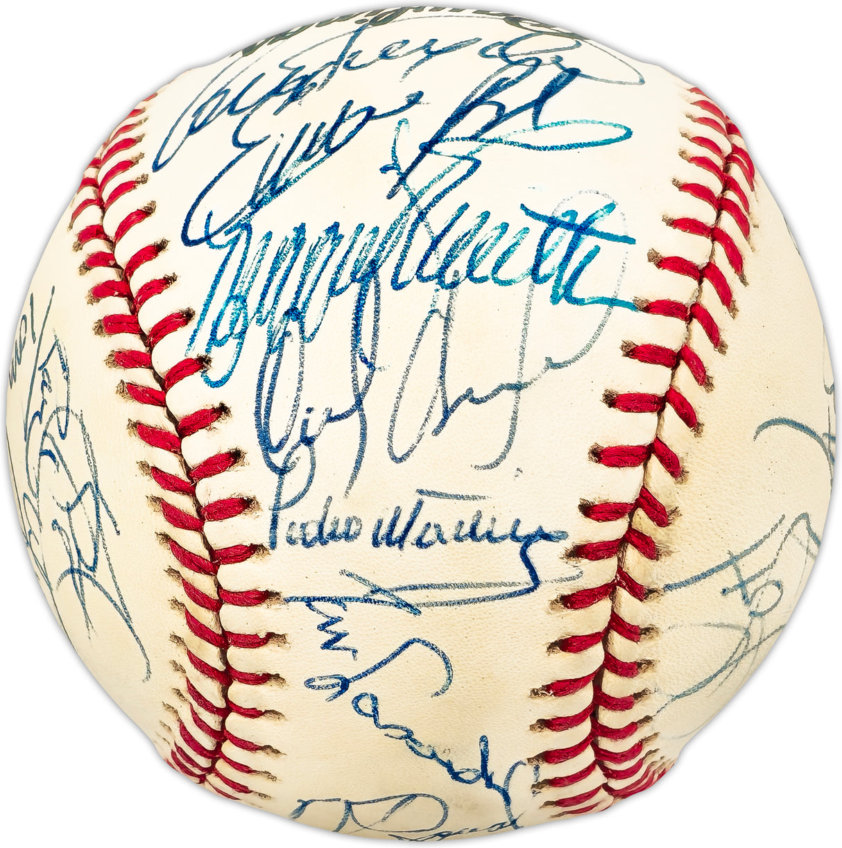 1994 Los Angeles Dodgers Team Autographed Official NL Baseball With 25 Signatures Including Pedro Martinez & Mike Piazza Beckett BAS #AC98343