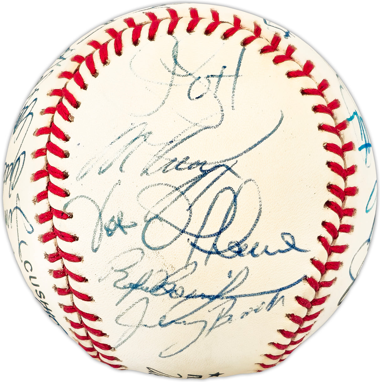 1994 Los Angeles Dodgers Team Autographed Official NL Baseball With 25 Signatures Including Pedro Martinez & Mike Piazza Beckett BAS #AC98343