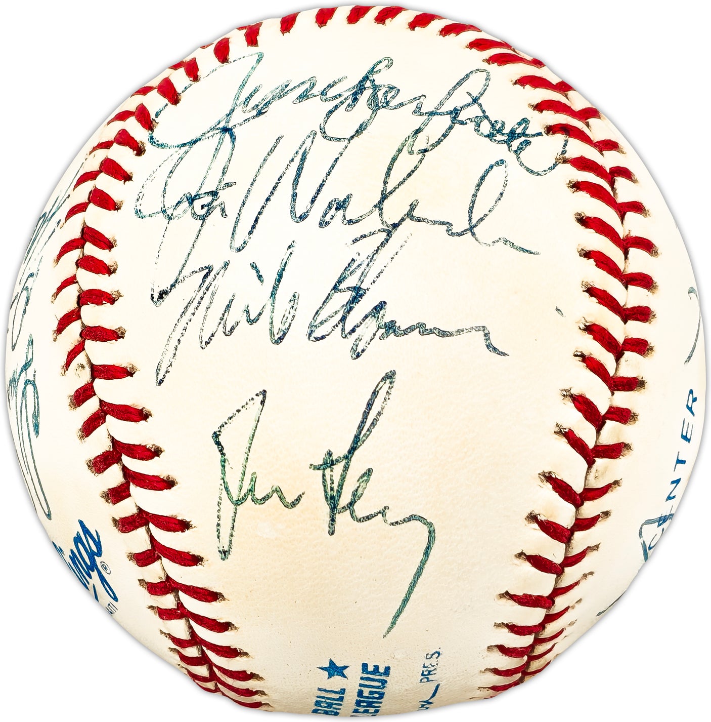 1990 New York Yankees Team Signed Autographed Official AL Baseball With 14 Signatures Including George Steinbrenner & Dave Winfield Beckett BAS #AC98332