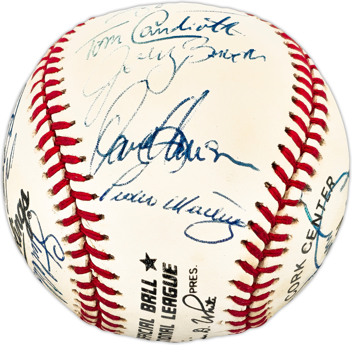 1994 Los Angeles Dodgers Team Autographed Official NL Baseball With 23 Signatures Including Pedro Martinez & Mike Piazza Beckett Bas #AC98329