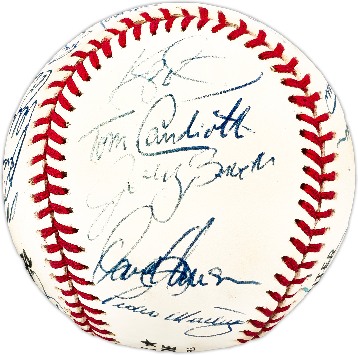 1994 Los Angeles Dodgers Team Autographed Official NL Baseball With 23 Signatures Including Pedro Martinez & Mike Piazza Beckett Bas #AC98329