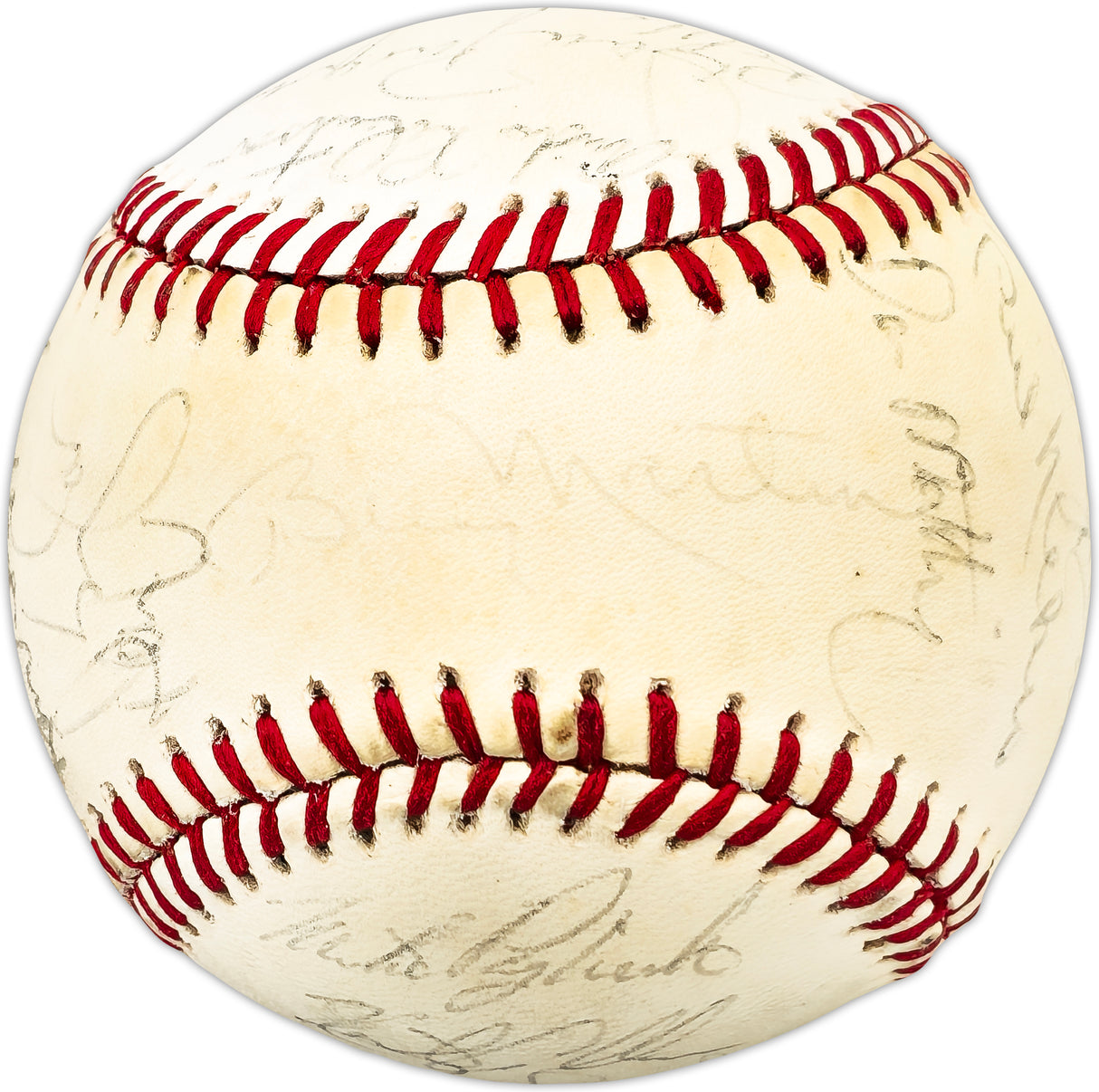 1985 New York Yankees Team Autographed Official AL Baseball With 24 Signatures Including Billy Martin, Don Mattingly & Rickey Henderson Beckett BAS #AC98328