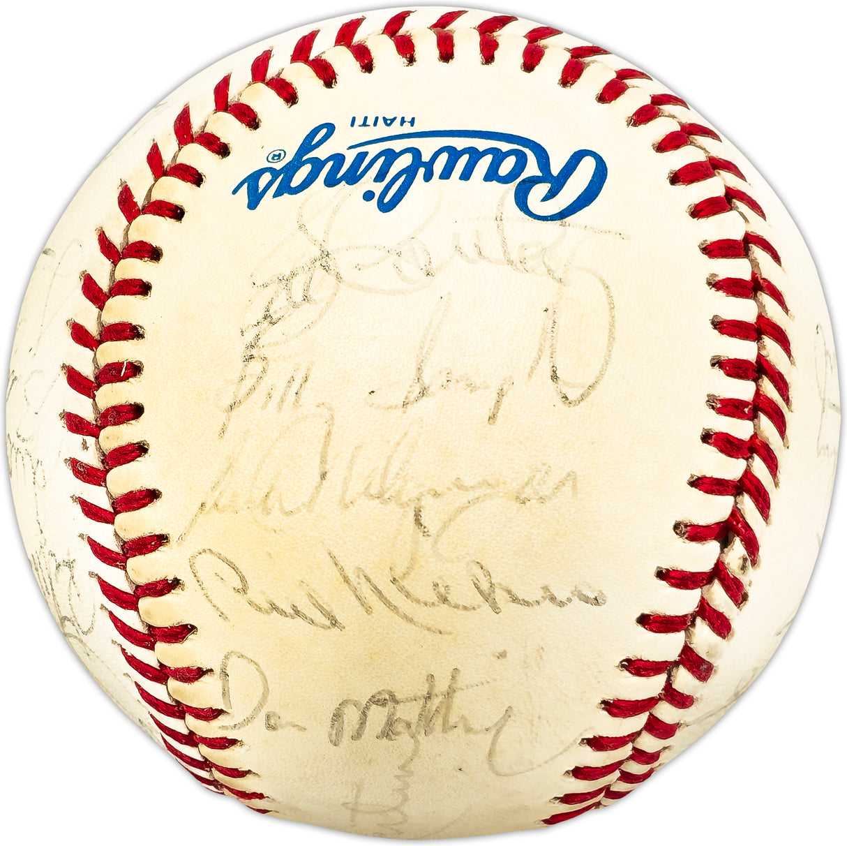 1985 New York Yankees Team Autographed Official AL Baseball With 24 Signatures Including Billy Martin, Don Mattingly & Rickey Henderson Beckett BAS #AC98328