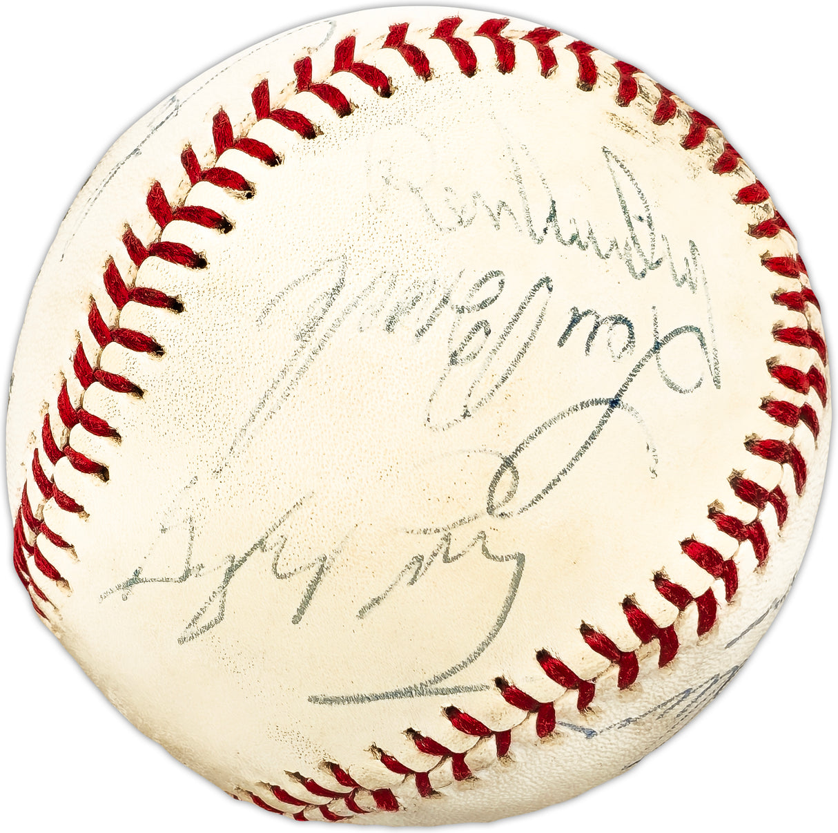 1970's MLB Stars & HOFer's Autographed Official Feeney NL Baseball With 10 Signatures Including Nolan Ryan & Lou Brock Beckett BAS #AC98322