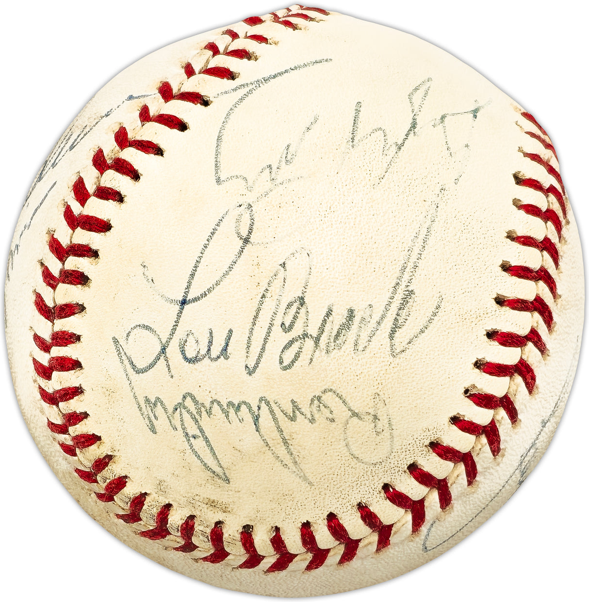 1970's MLB Stars & HOFer's Autographed Official Feeney NL Baseball With 10 Signatures Including Nolan Ryan & Lou Brock Beckett BAS #AC98322